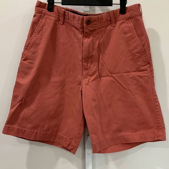 Excellent Condition!! 100% Cotton IZOD Men's Shorts in Salmon (Red/Pink) Sz 34 - Picture 1 of 6